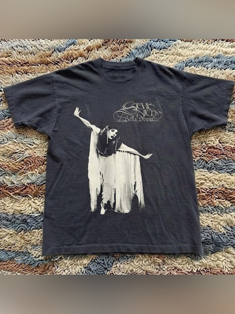 Vintage Black with White Stevie Nicks Gothic Performer Graphic